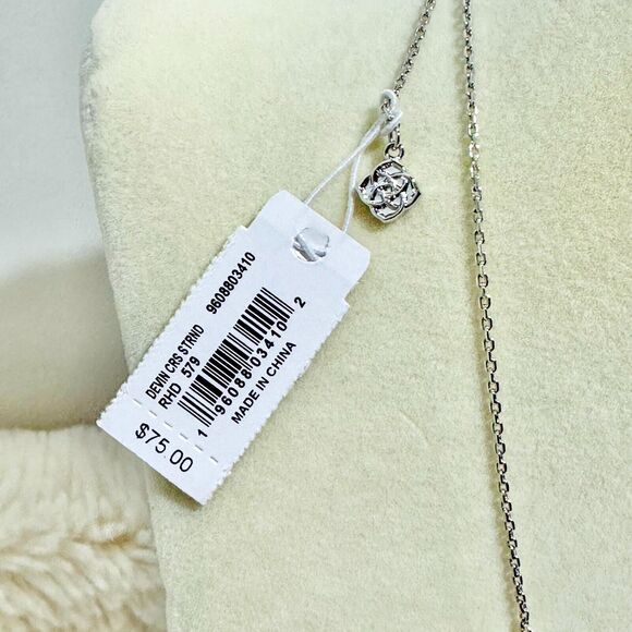 Kendra Scott Necklace Women's Silver Pastel Crystal Adjustable Chain 19" NWT $75 - Picture 7 of 10